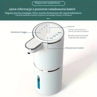 Bezdotykowy dozownik mydła – automatyczny dozownik 380 ml, montowany na ścianie